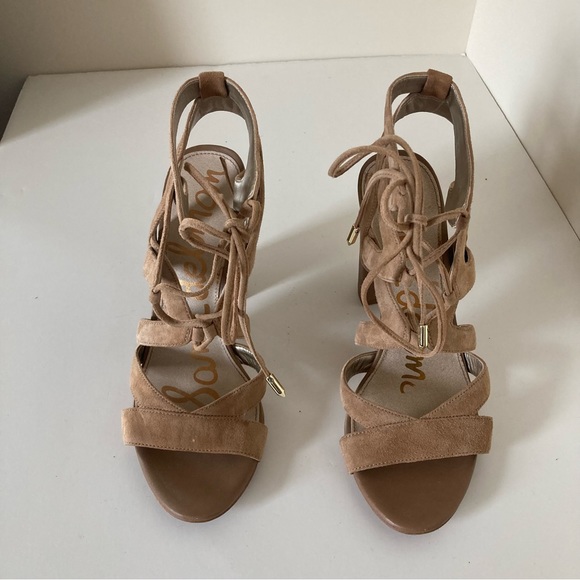 Sam Edelman Tan Strappy Heeled Sandals size 8 - Picture 4 of 8